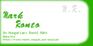 mark ronto business card